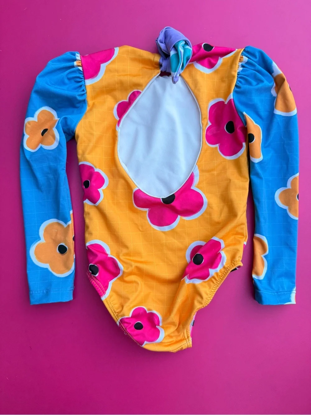 Pepita & Me Long Sleeve Swimsuit One Piece Size 2T Floral Orange Blue Pink Black